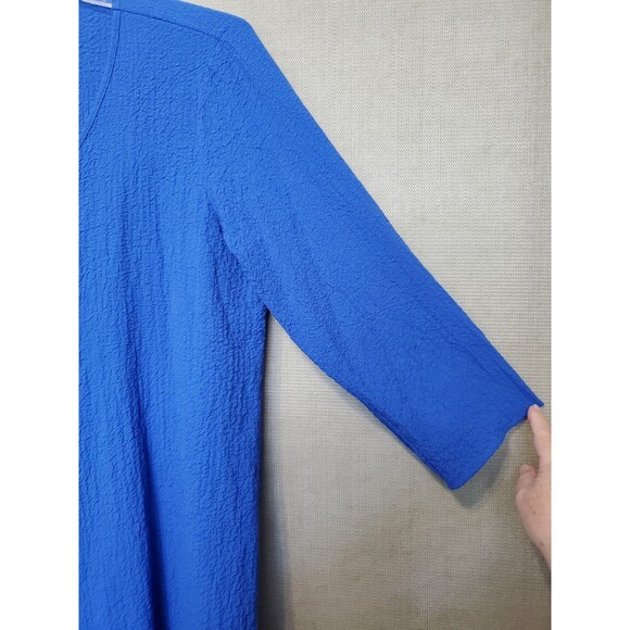 Ali Miles Crinkle Textured Scoop Neck Tunic w/Button Detail Size Large Lagenlook - Picture 2 of 5